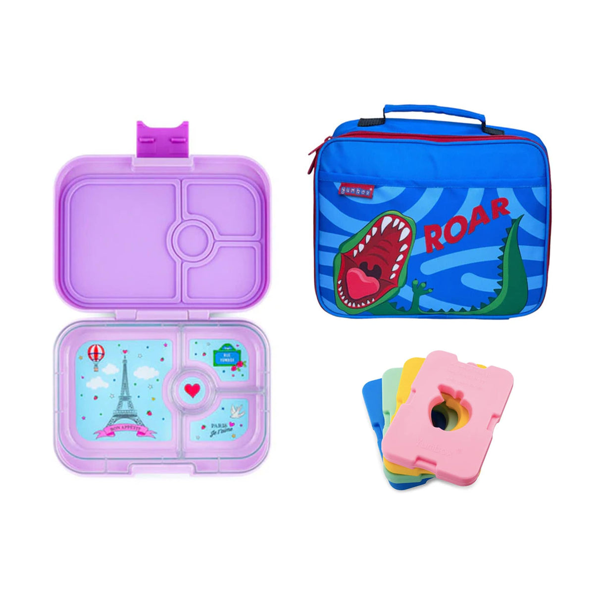 Yumbox Panino Bundle - Bento Lunch Box, Bag, Ice Pack