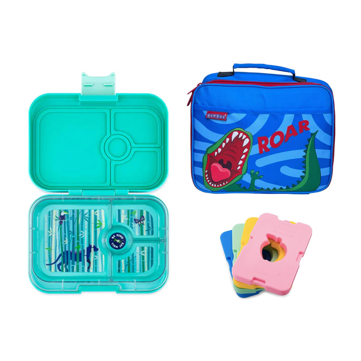 Yumbox Panino Bundle - Bento Lunch Box, Bag, Ice Pack