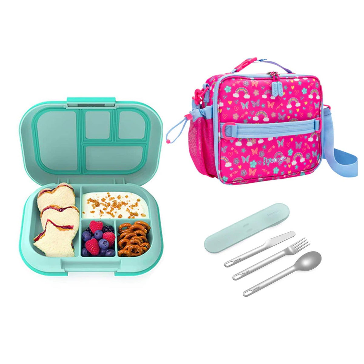 Bentgo Kids Chill Bundle - Bento Lunch Box, Bag &amp; Cutlery