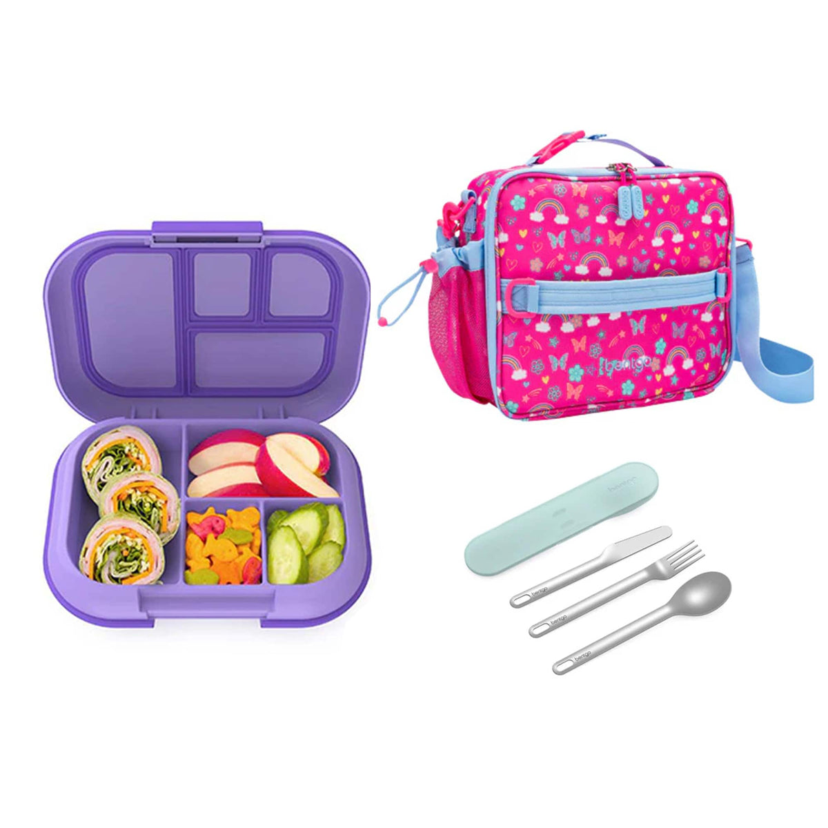 Bentgo Kids Chill Bundle - Bento Lunch Box, Bag &amp; Cutlery