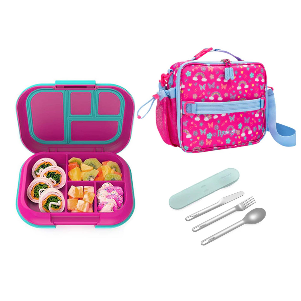 Bentgo Kids Chill Bundle - Bento Lunch Box, Bag &amp; Cutlery