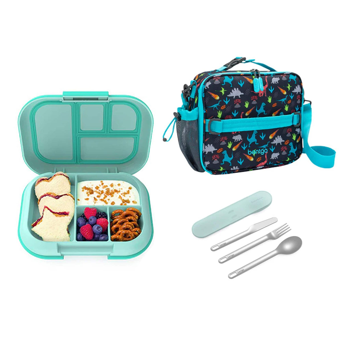 Bentgo Kids Chill Bundle - Bento Lunch Box, Bag &amp; Cutlery