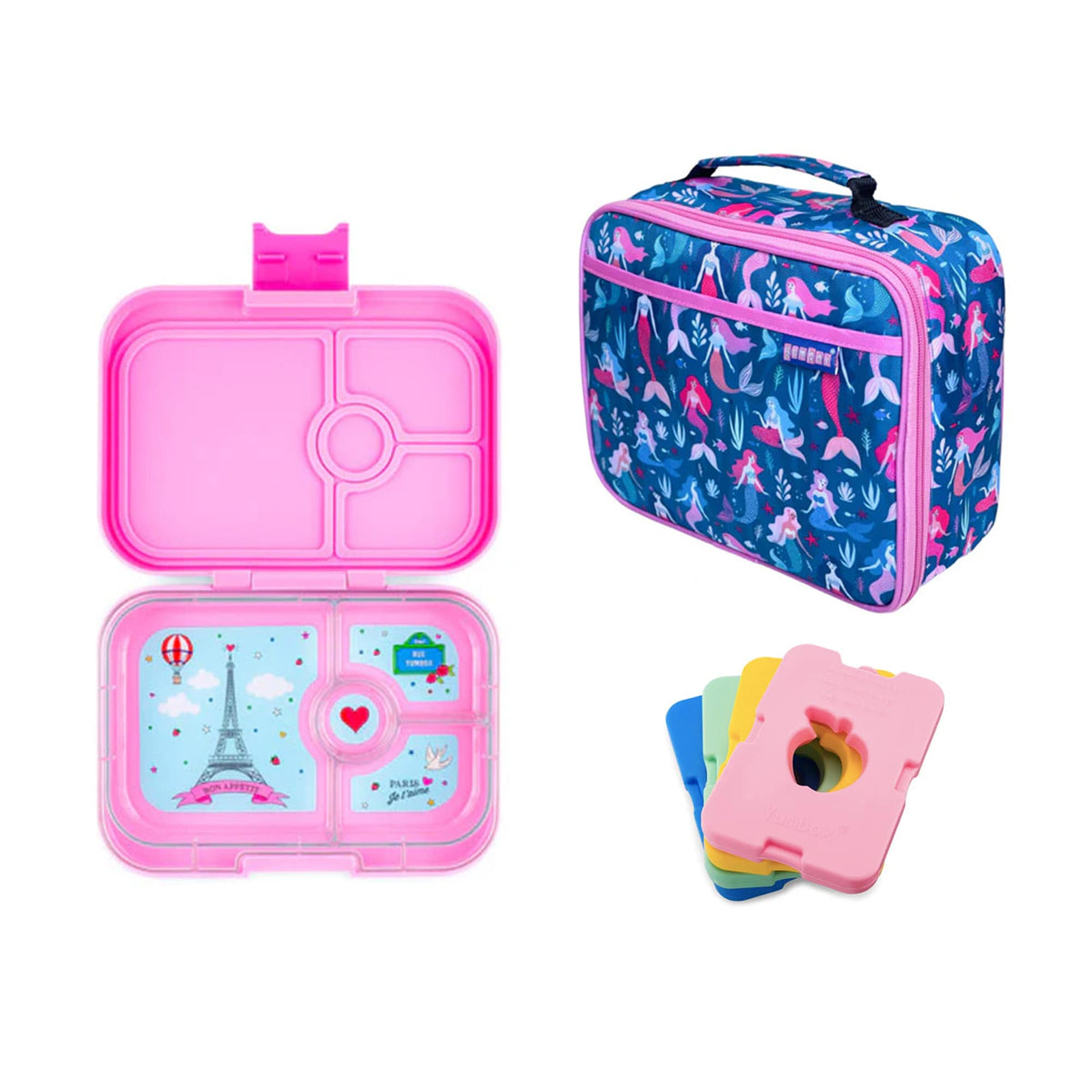 Yumbox Panino Bundle - Bento Lunch Box, Bag, Ice Pack