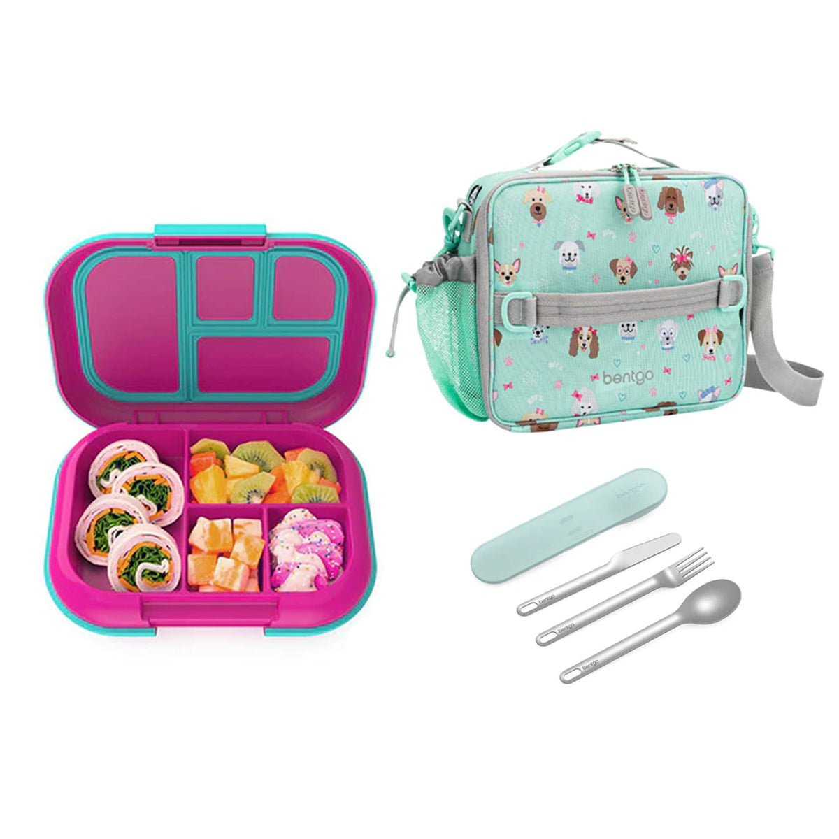 Bentgo Kids Chill Bundle - Bento Lunch Box, Bag &amp; Cutlery