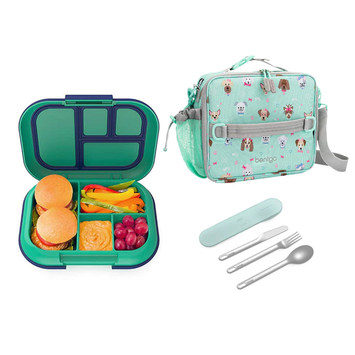 Bentgo Kids Chill Bundle - Bento Lunch Box, Bag &amp; Cutlery