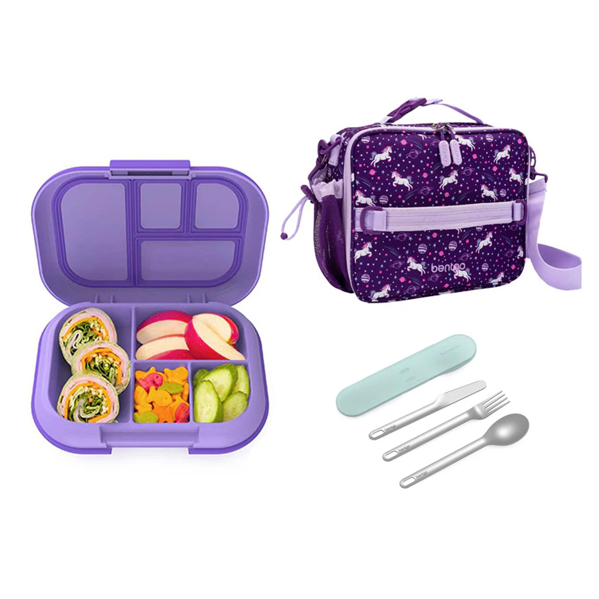 Bentgo Kids Chill Bundle - Bento Lunch Box, Bag &amp; Cutlery