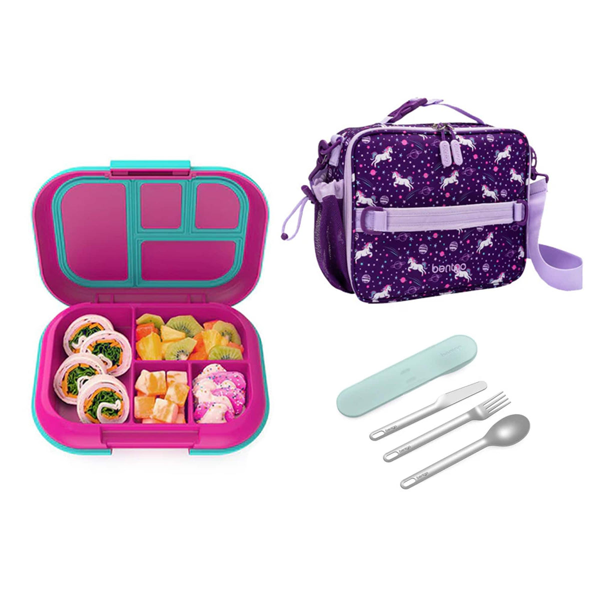 Bentgo Kids Chill Bundle - Bento Lunch Box, Bag &amp; Cutlery