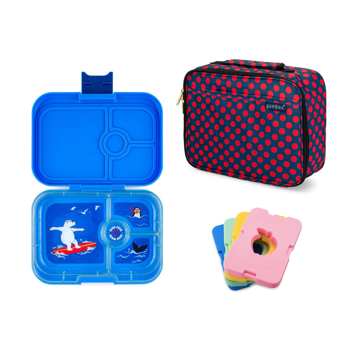 Yumbox Panino Bundle - Bento Lunch Box, Bag, Ice Pack