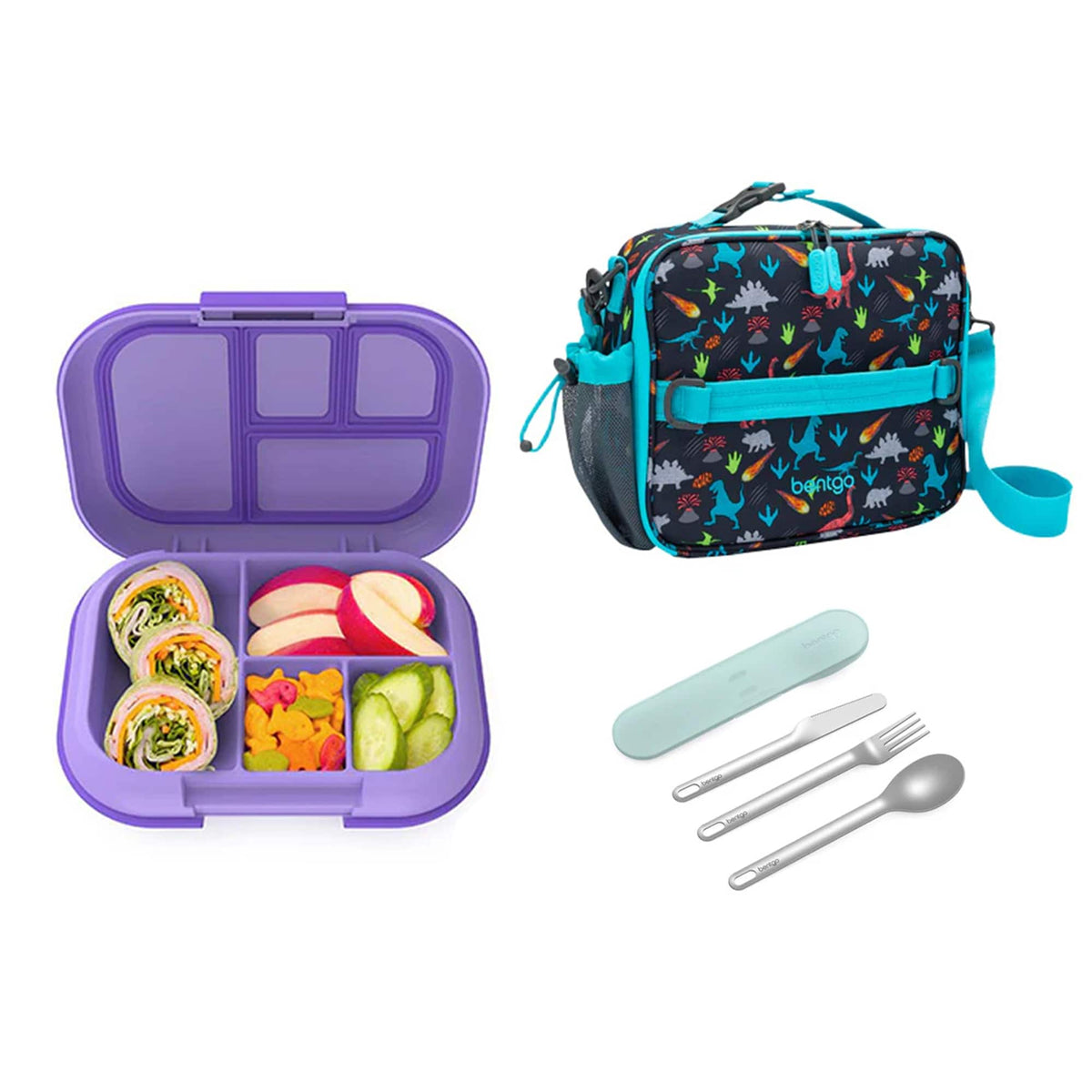 Bentgo Kids Chill Bundle - Bento Lunch Box, Bag &amp; Cutlery