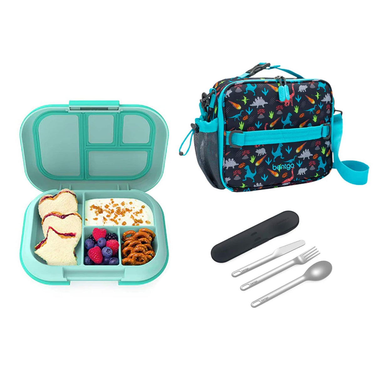 Bentgo Kids Chill Bundle - Bento Lunch Box, Bag &amp; Cutlery