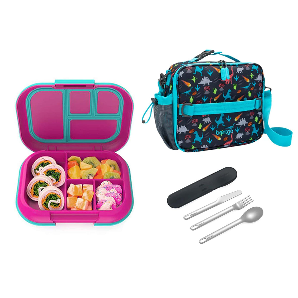 Bentgo Kids Chill Bundle - Bento Lunch Box, Bag &amp; Cutlery