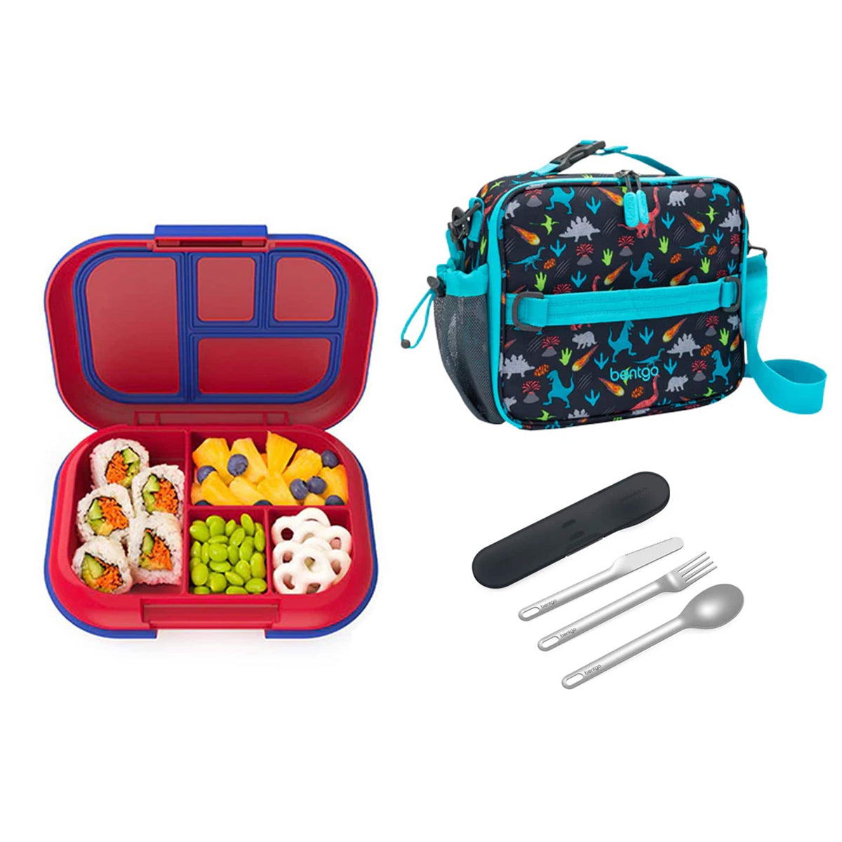 Bentgo Kids Chill Bundle - Bento Lunch Box, Bag &amp; Cutlery