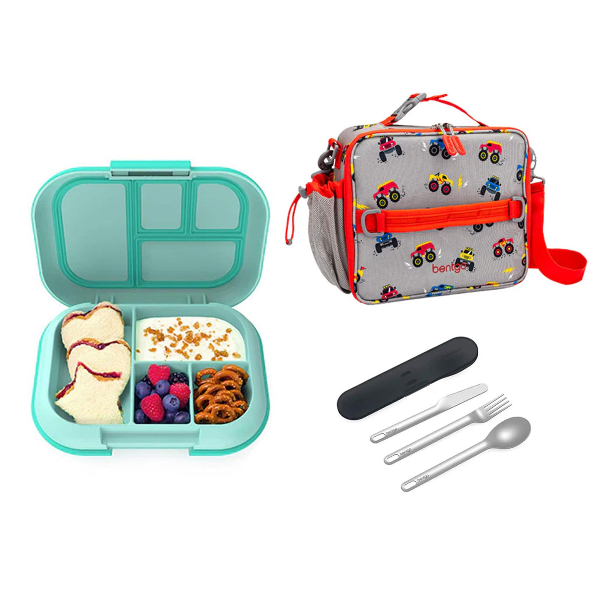 Bentgo Kids Chill Bundle - Bento Lunch Box, Bag &amp; Cutlery