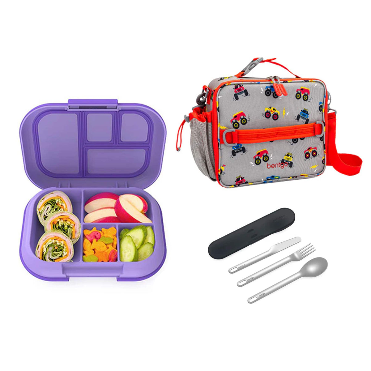 Bentgo Kids Chill Bundle - Bento Lunch Box, Bag &amp; Cutlery