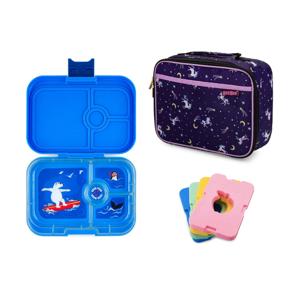 Yumbox Panino Bundle - Bento Lunch Box, Bag, Ice Pack