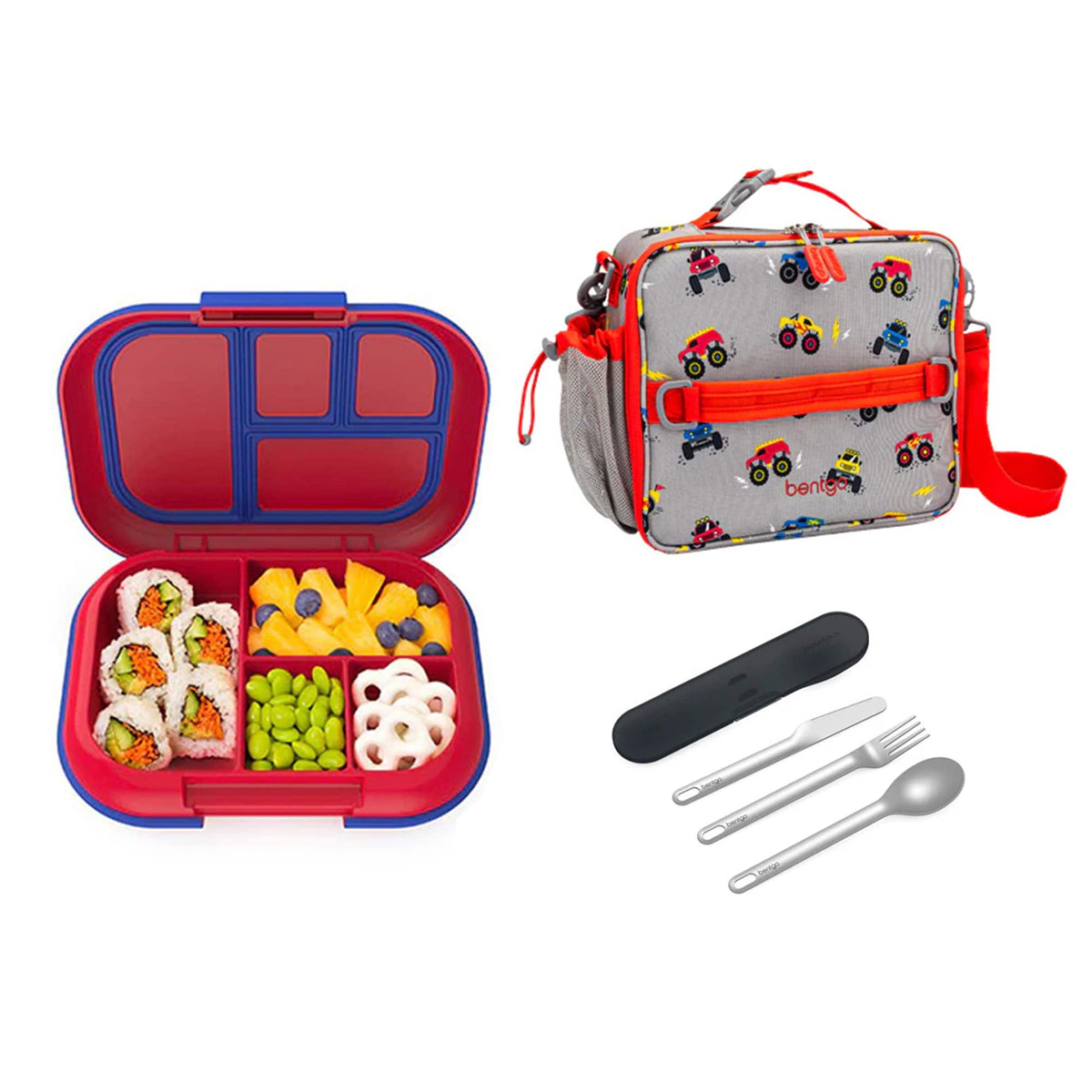 Bentgo Kids Chill Bundle - Bento Lunch Box, Bag &amp; Cutlery