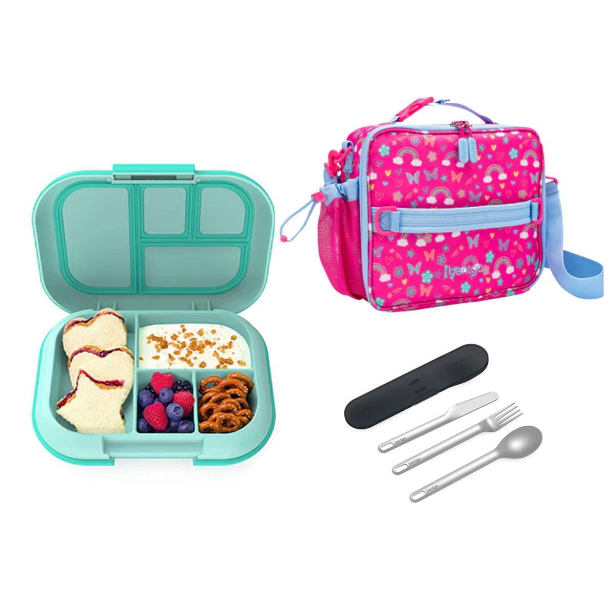 Bentgo Kids Chill Bundle - Bento Lunch Box, Bag &amp; Cutlery