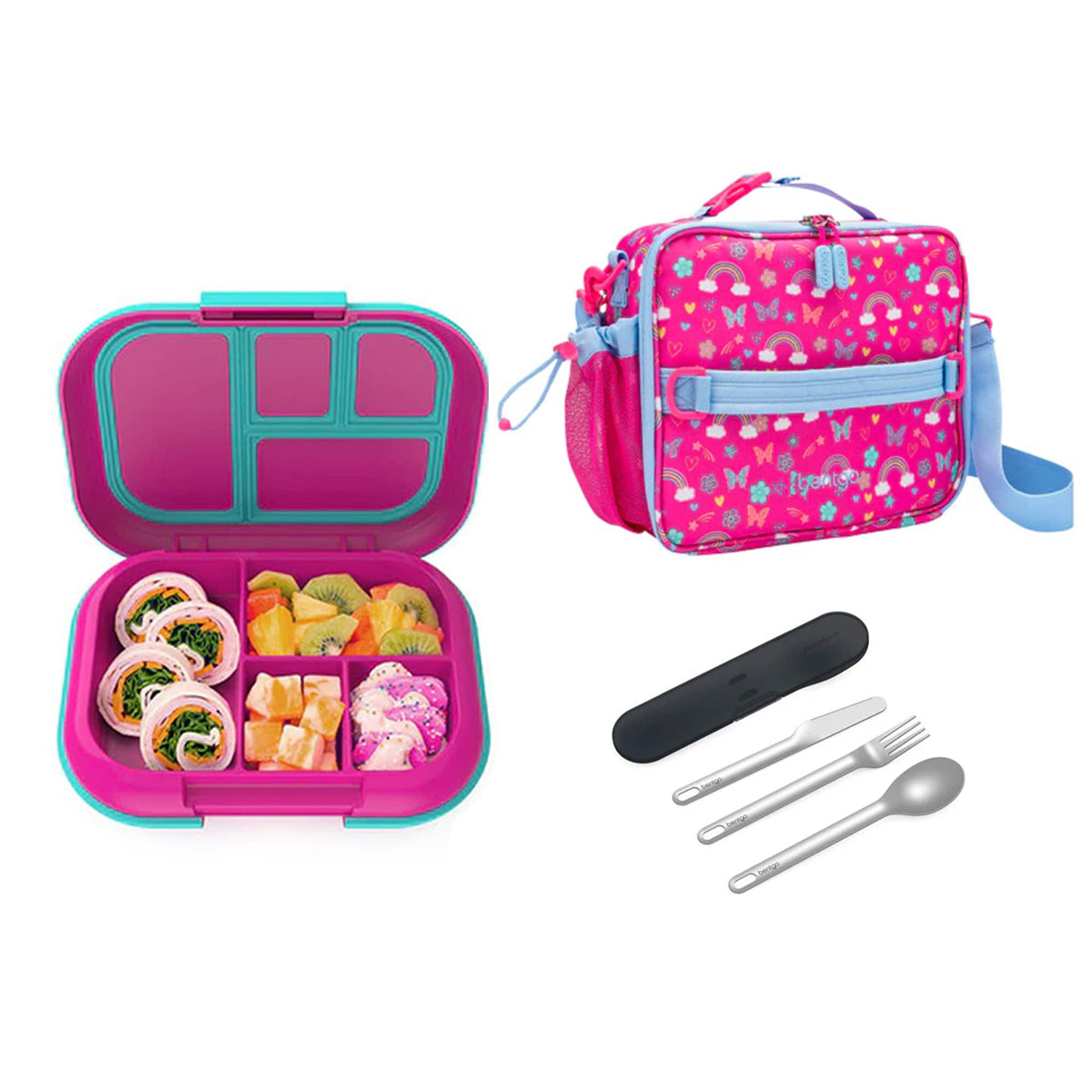 Bentgo Kids Chill Bundle - Bento Lunch Box, Bag &amp; Cutlery