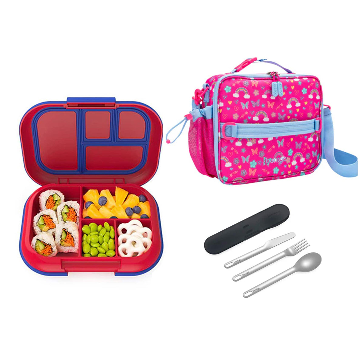 Bentgo Kids Chill Bundle - Bento Lunch Box, Bag &amp; Cutlery