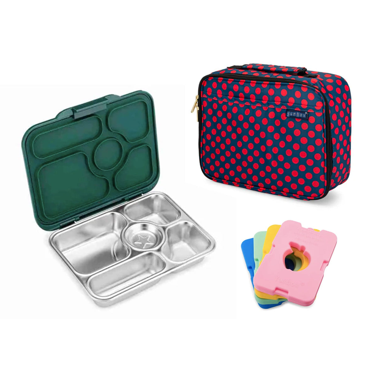 Yumbox Presto Bundle - Bento Lunch Box, Bag, Ice Pack