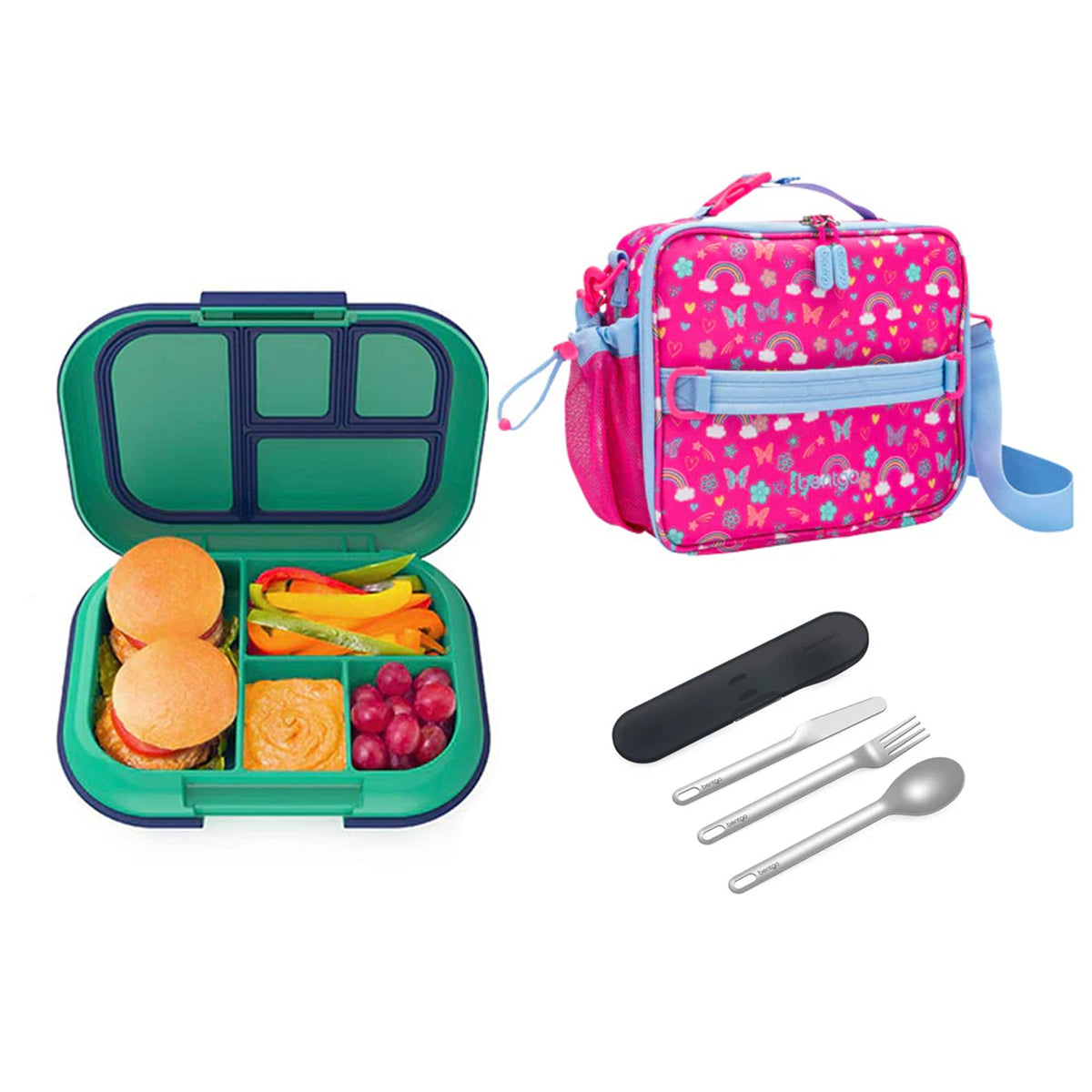 Bentgo Kids Chill Bundle - Bento Lunch Box, Bag &amp; Cutlery