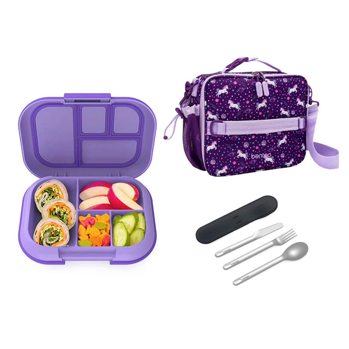 Bentgo Kids Chill Bundle - Bento Lunch Box, Bag &amp; Cutlery