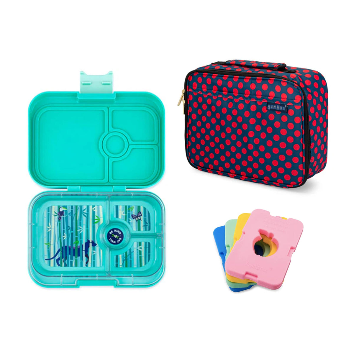 Yumbox Panino Bundle - Bento Lunch Box, Bag, Ice Pack