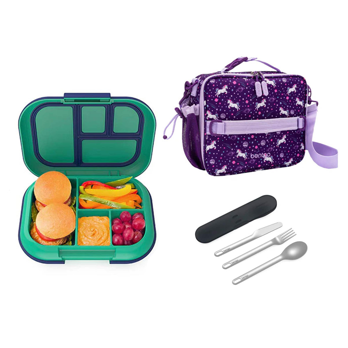 Bentgo Kids Chill Bundle - Bento Lunch Box, Bag &amp; Cutlery