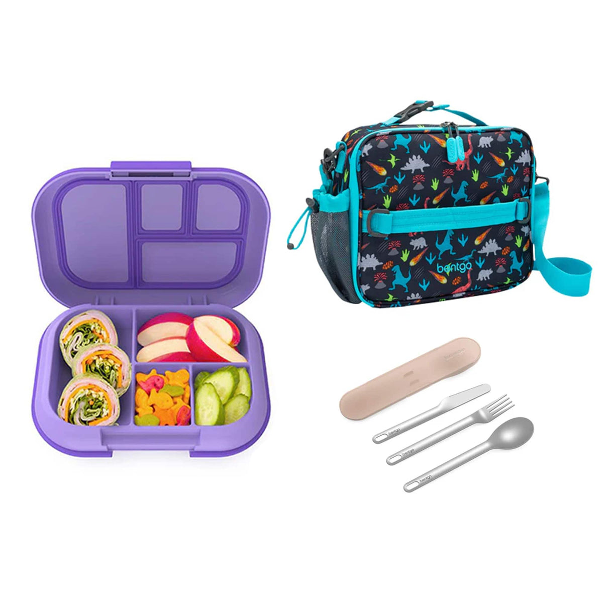 Bentgo Kids Chill Bundle - Bento Lunch Box, Bag &amp; Cutlery