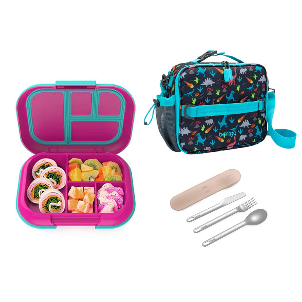 Bentgo Kids Chill Bundle - Bento Lunch Box, Bag &amp; Cutlery