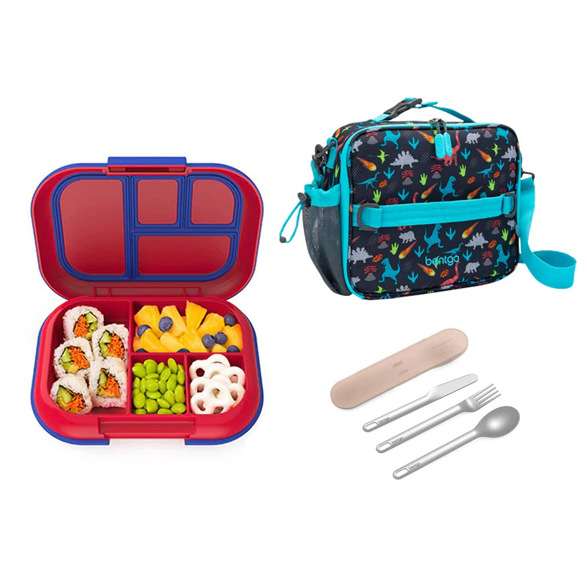 Bentgo Kids Chill Bundle - Bento Lunch Box, Bag &amp; Cutlery