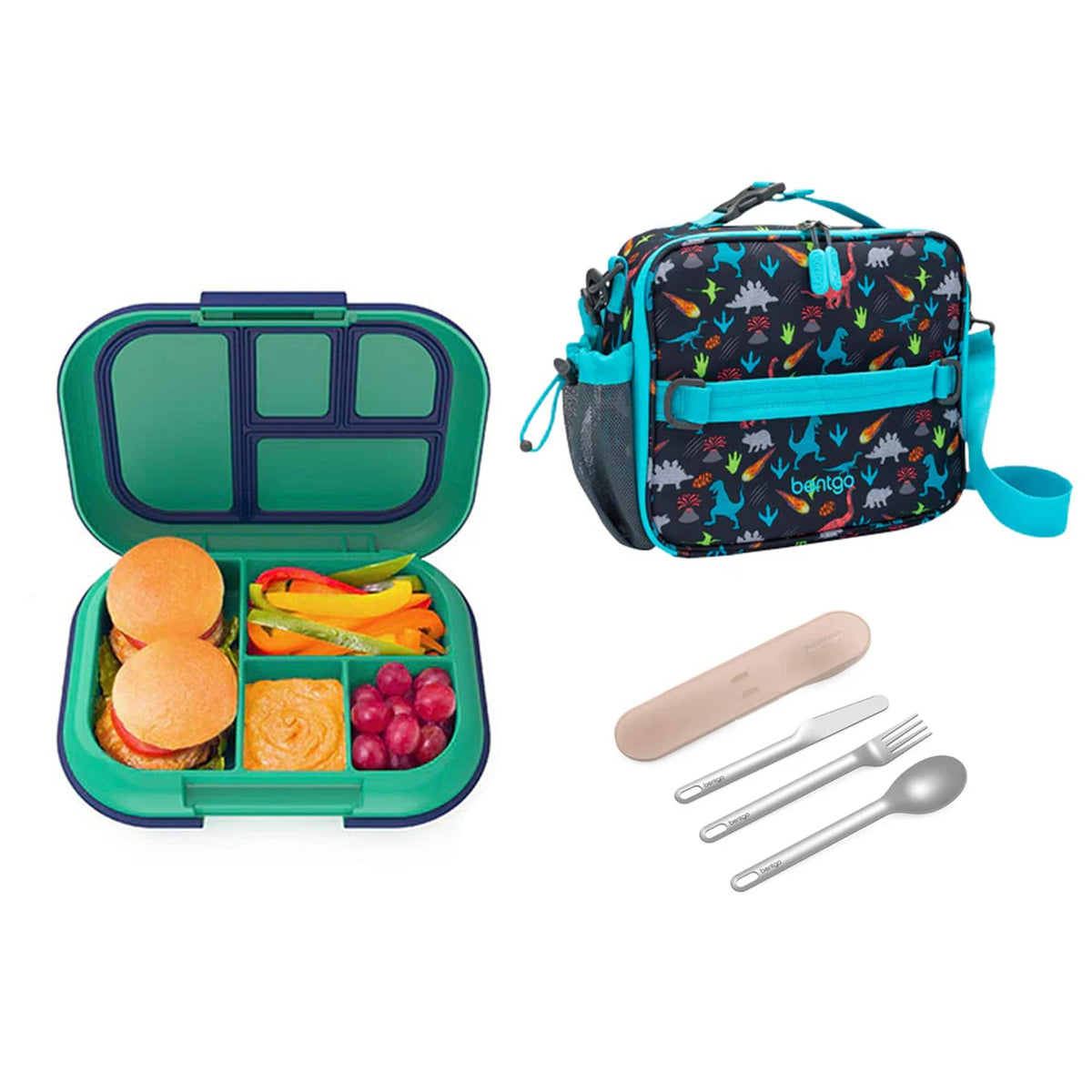 Bentgo Kids Chill Bundle - Bento Lunch Box, Bag &amp; Cutlery