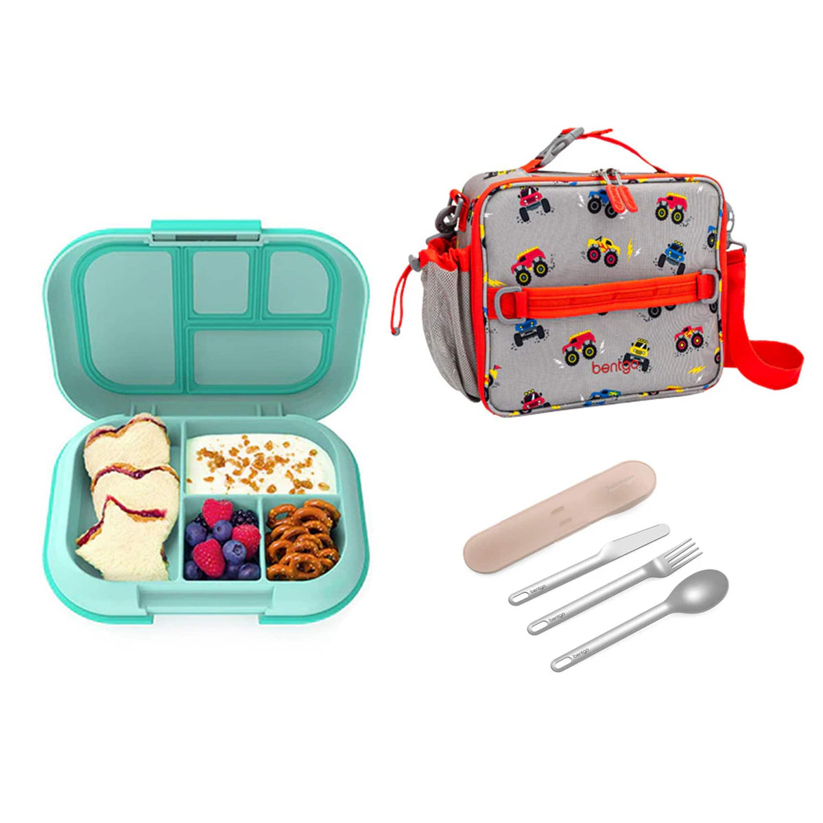 Bentgo Kids Chill Bundle - Bento Lunch Box, Bag &amp; Cutlery