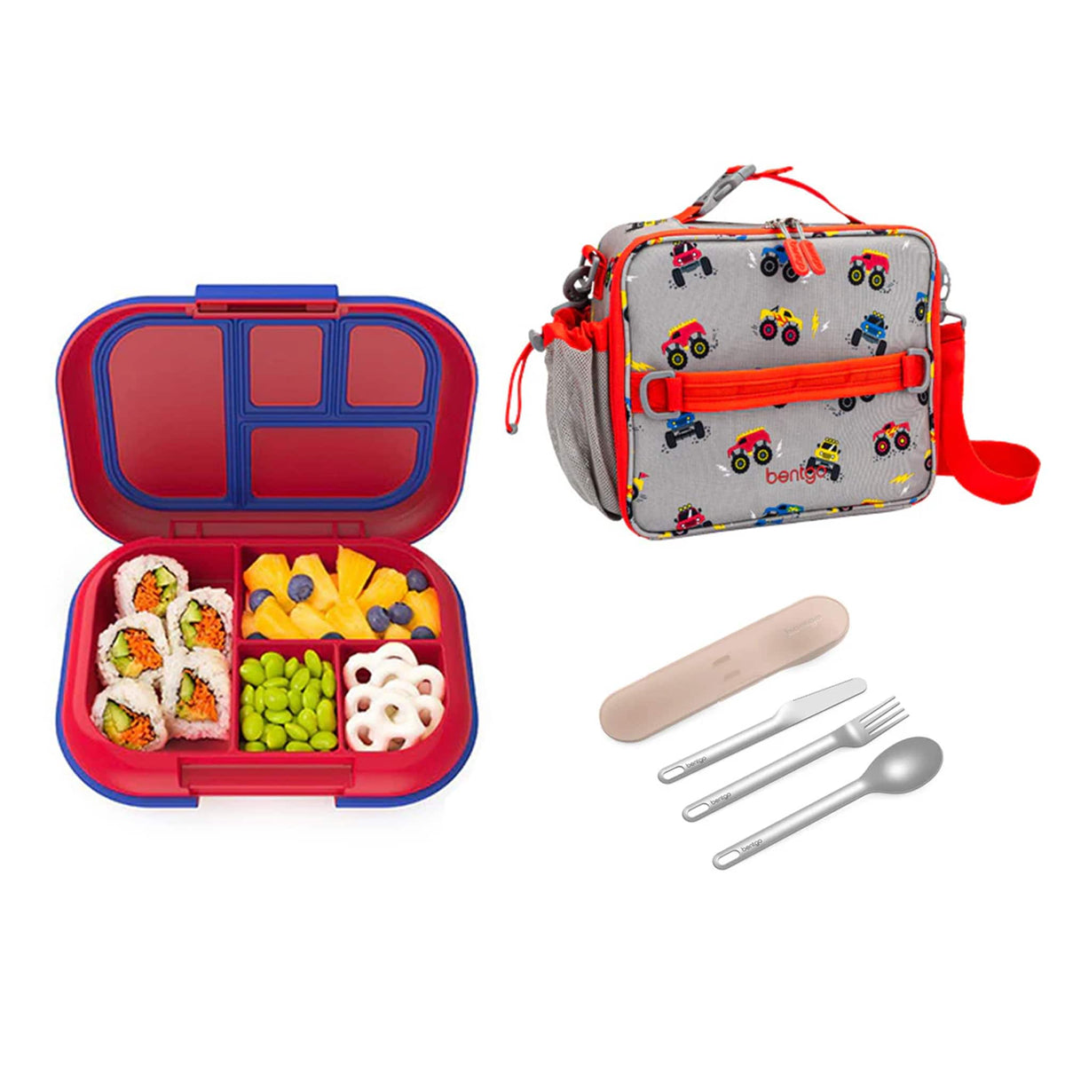 Bentgo Kids Chill Bundle - Bento Lunch Box, Bag &amp; Cutlery