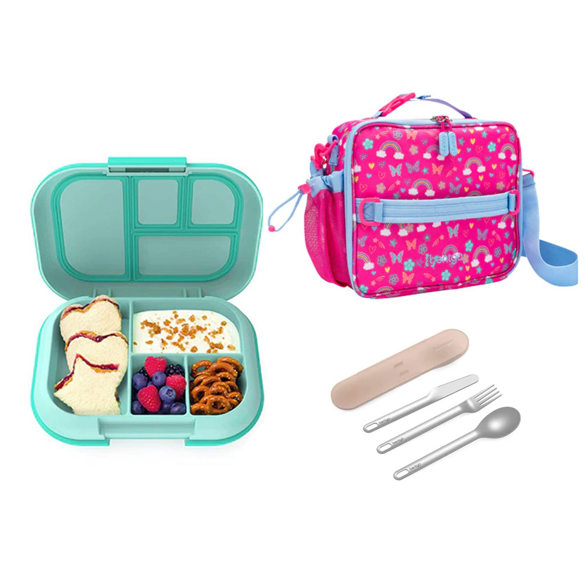 Bentgo Kids Chill Bundle - Bento Lunch Box, Bag &amp; Cutlery