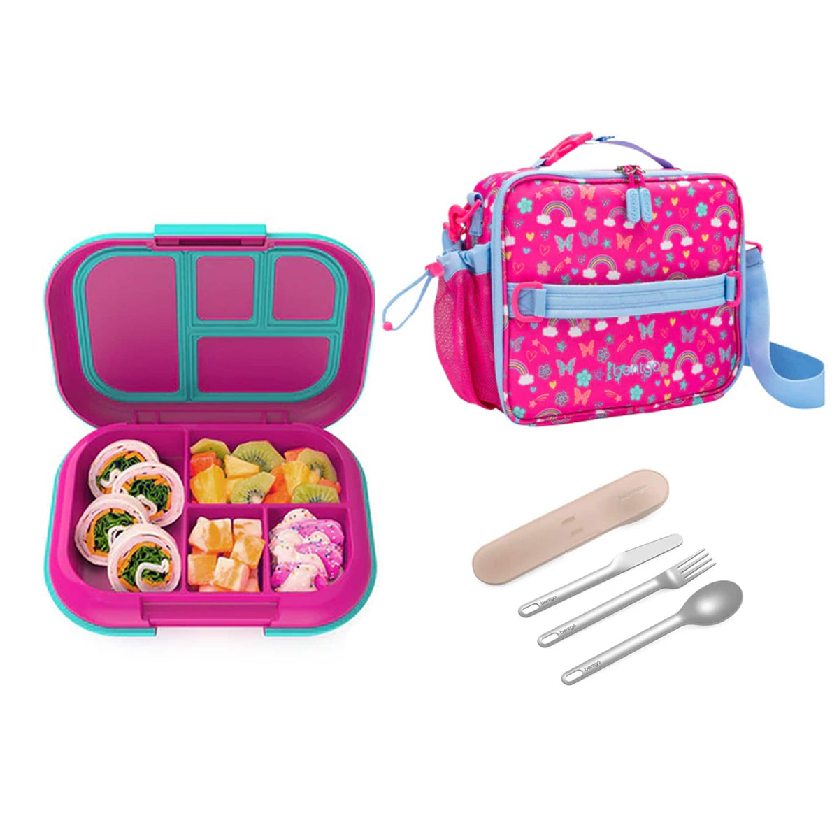 Bentgo Kids Chill Bundle - Bento Lunch Box, Bag &amp; Cutlery