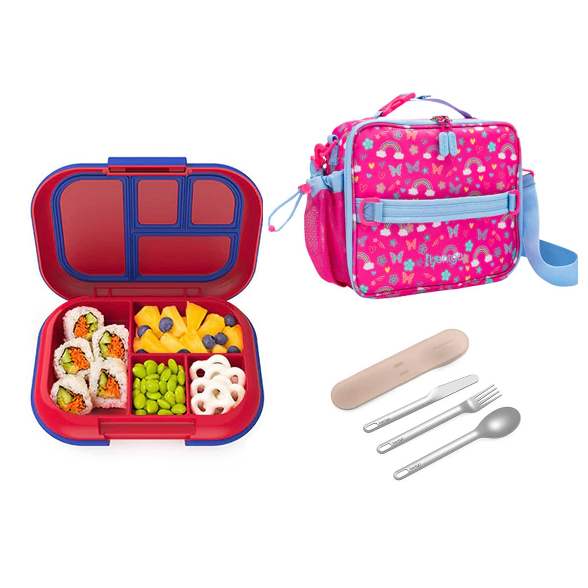 Bentgo Kids Chill Bundle - Bento Lunch Box, Bag &amp; Cutlery