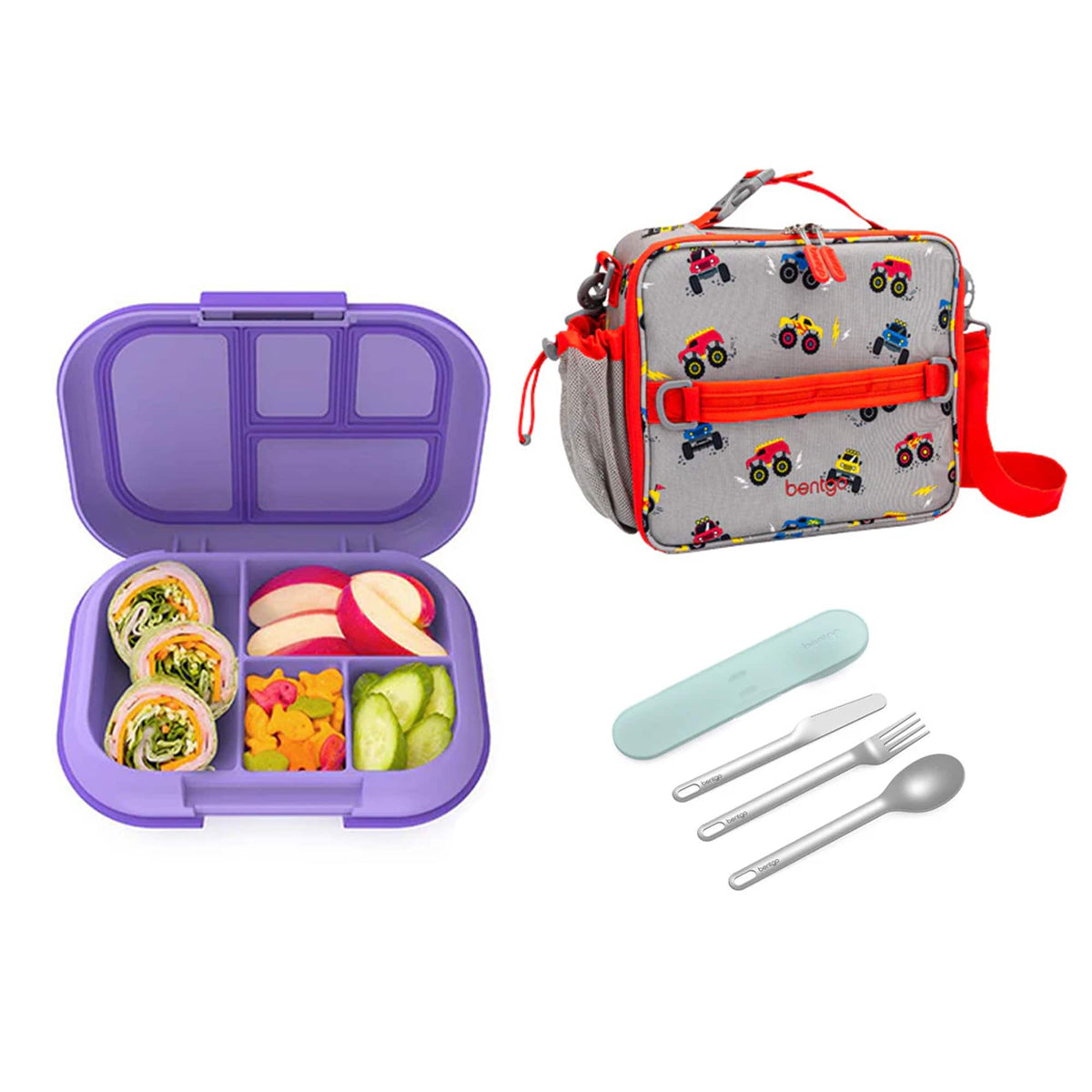 Bentgo Kids Chill Bundle - Bento Lunch Box, Bag &amp; Cutlery