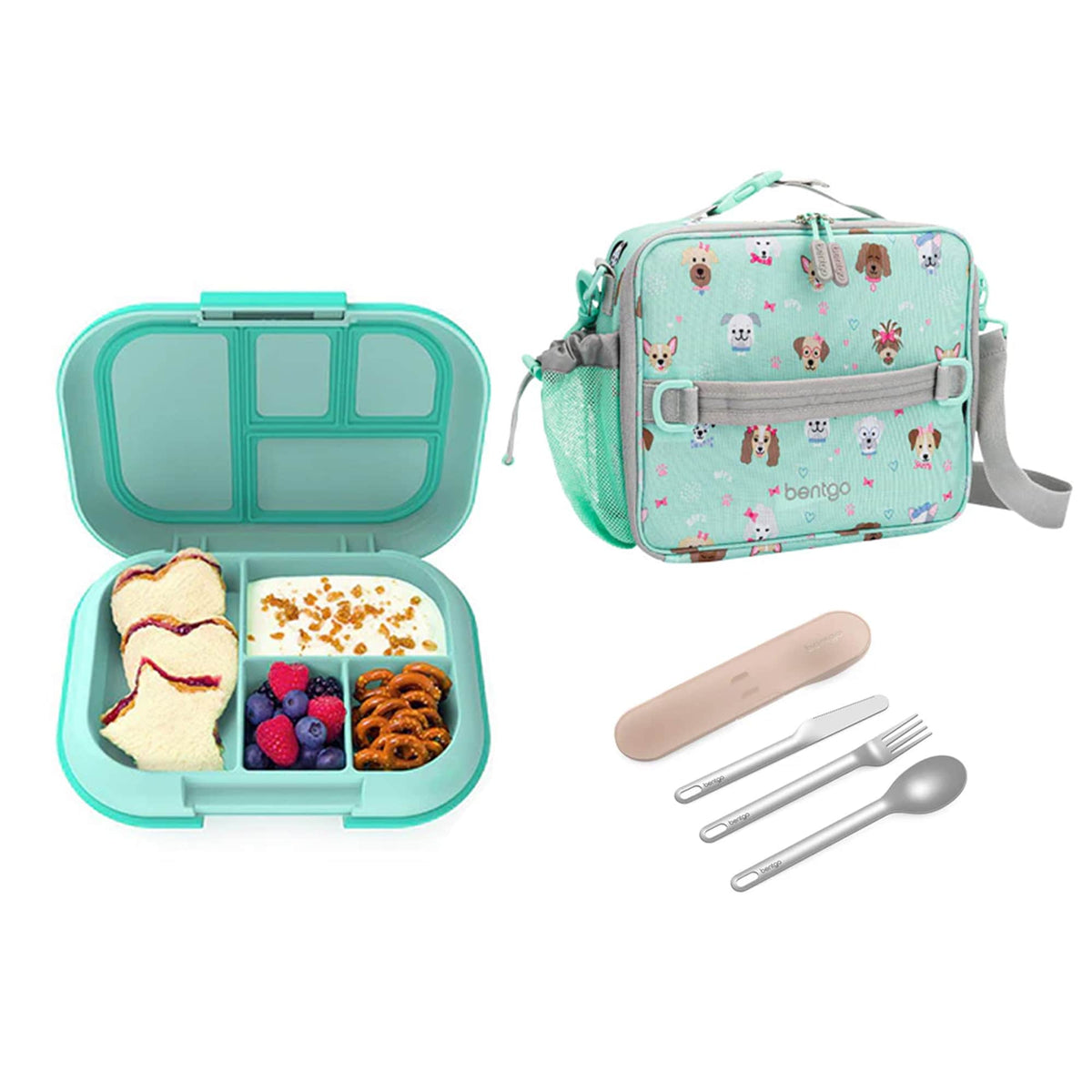 Bentgo Kids Chill Bundle - Bento Lunch Box, Bag &amp; Cutlery