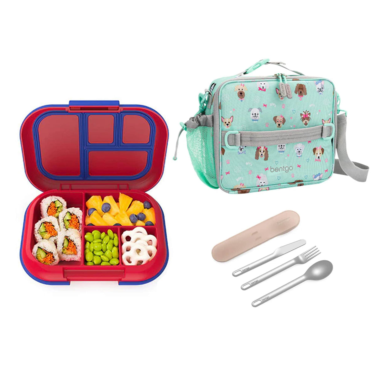 Bentgo Kids Chill Bundle - Bento Lunch Box, Bag &amp; Cutlery