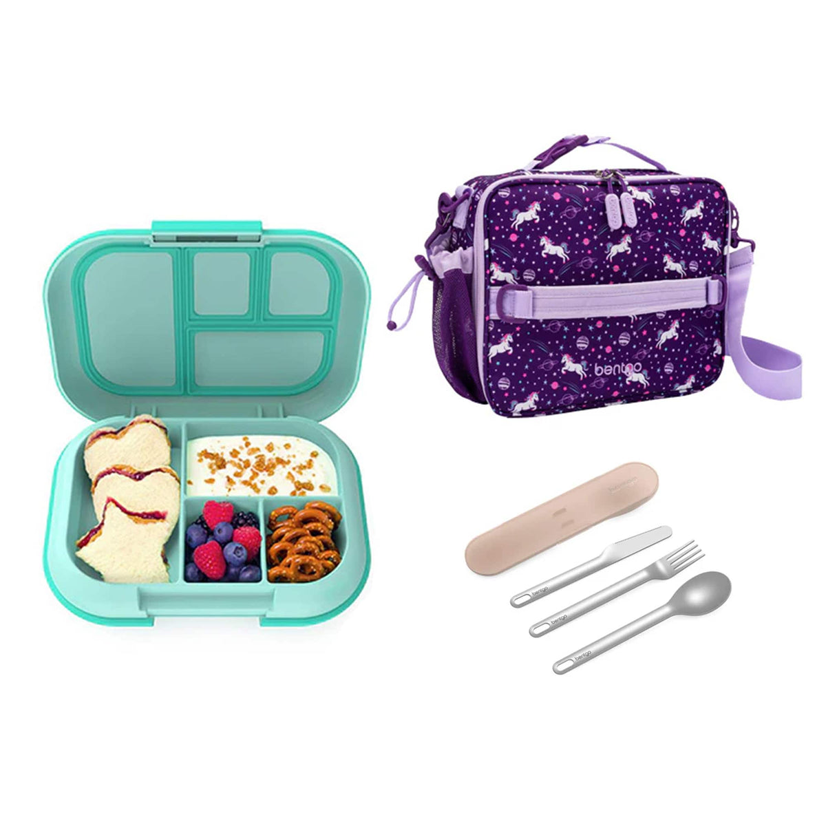 Bentgo Kids Chill Bundle - Bento Lunch Box, Bag &amp; Cutlery