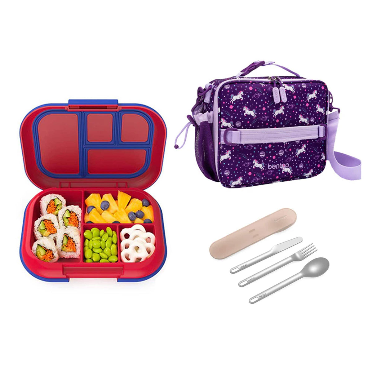 Bentgo Kids Chill Bundle - Bento Lunch Box, Bag &amp; Cutlery