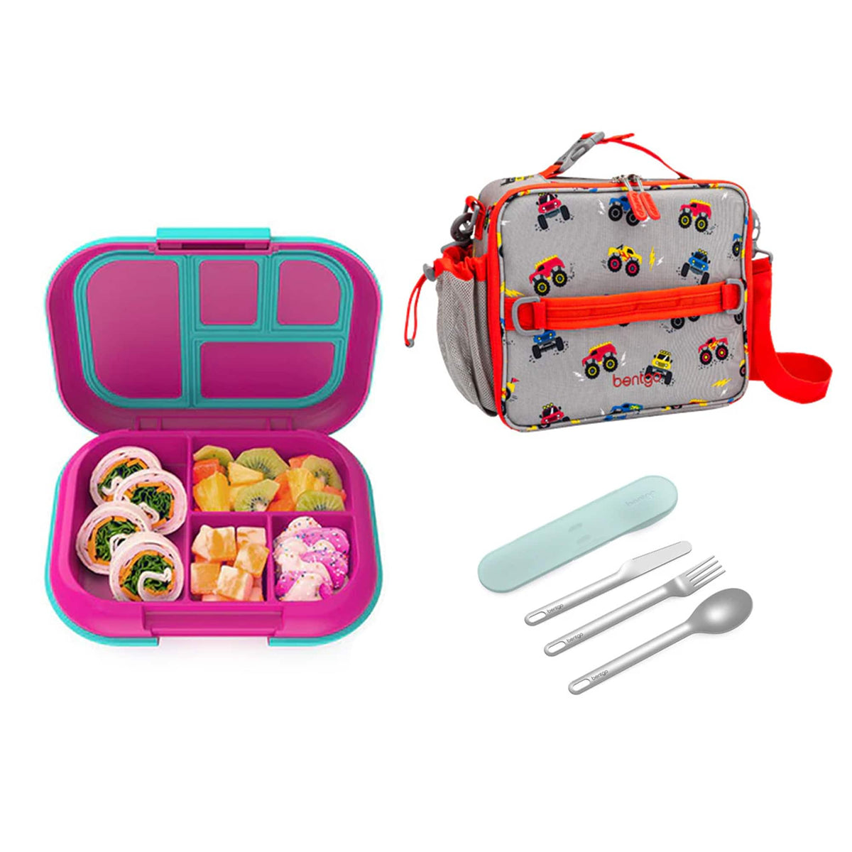 Bentgo Kids Chill Bundle - Bento Lunch Box, Bag &amp; Cutlery