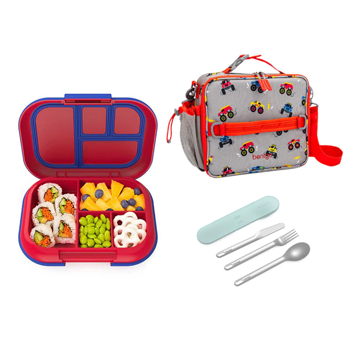 Bentgo Kids Chill Bundle - Bento Lunch Box, Bag &amp; Cutlery